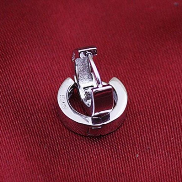 NEW 925 Sterling Silver Small Round Hoop Earrings - Picture 2 of 12